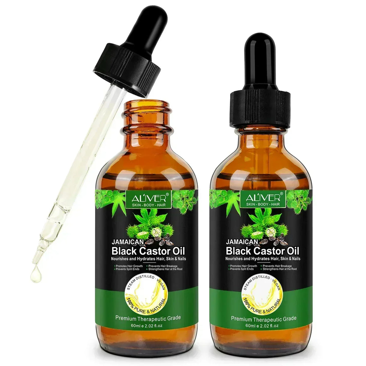 Aliver 100% Pure & Natural Jamaican Black Castor Oil Promotes hair growth,Prevent hair damage