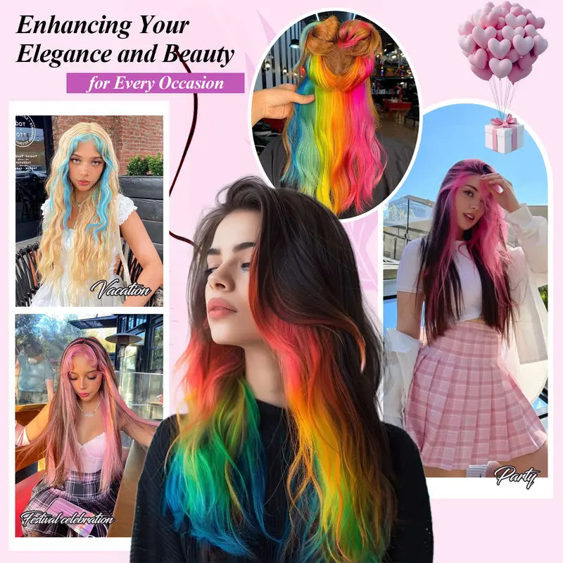 FXMONGYI Colored Hair Extensions
