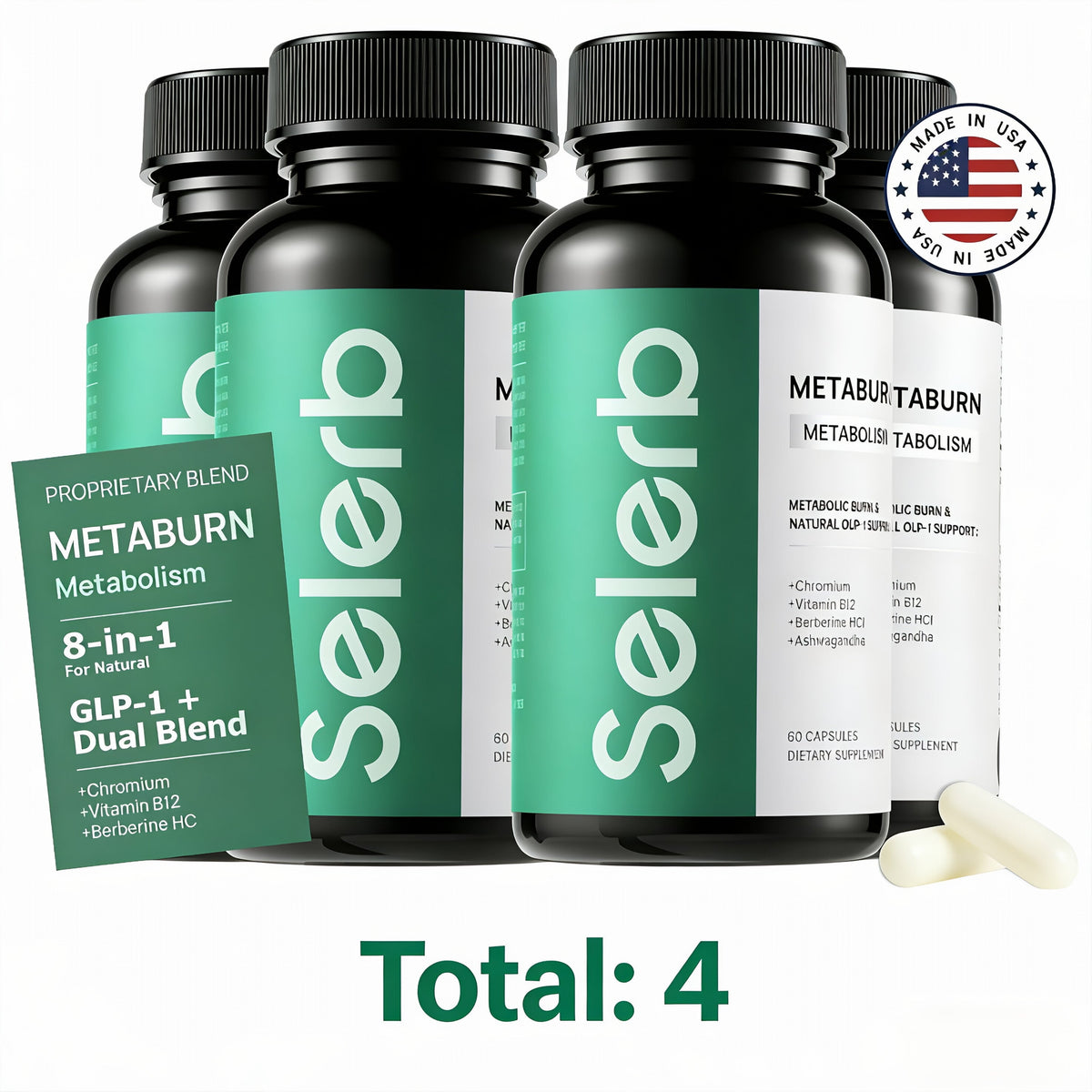 GLP-1 Metabolism Supplement,Supports Metabolic Function & Gently Activates Daily Metabolic Rhythm,60 Capsules