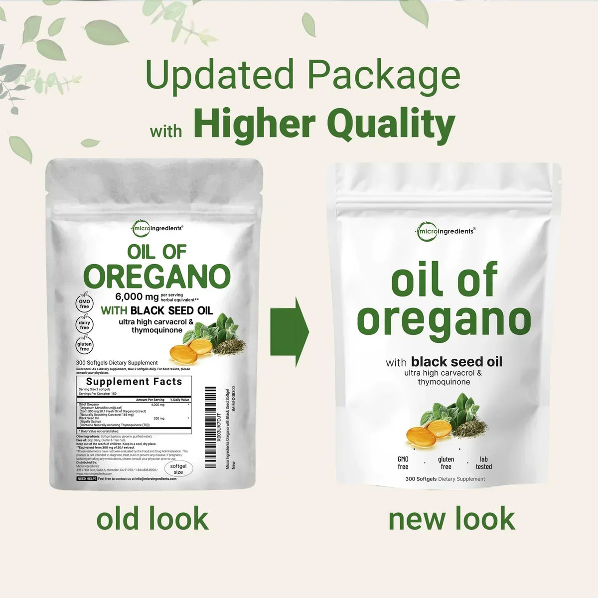 Oregano Oil & Black Seed Oil Softgels - 2-in-1 Foundational Wellness