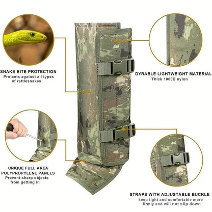 Unisex Adjustable Outdoor Snake-Resistant Leg Gaiters, Abrasion-Resistant Durable Fabric Sporty Protective Gear for Hunting, Hiking