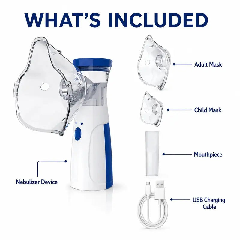 Portable Rechargeable Handheld Mesh Nebulizer – 3 Intensity Levels