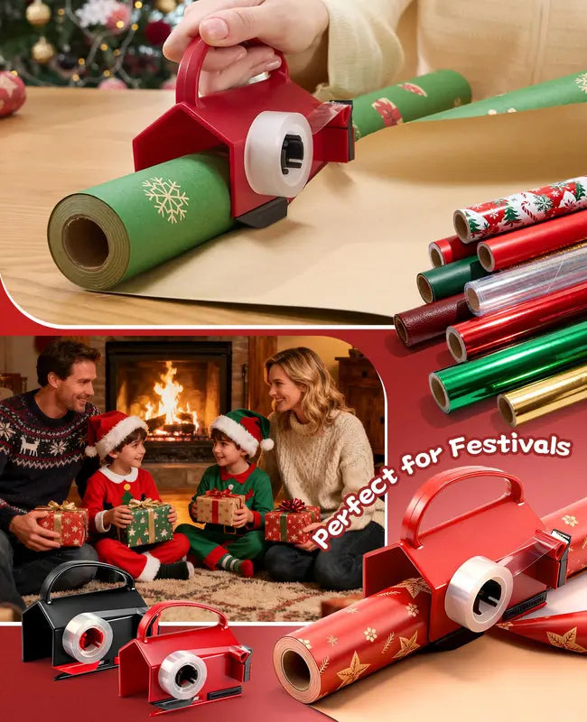 1-Pack Gift Wrap Cutter & Tape Dispenser Set
