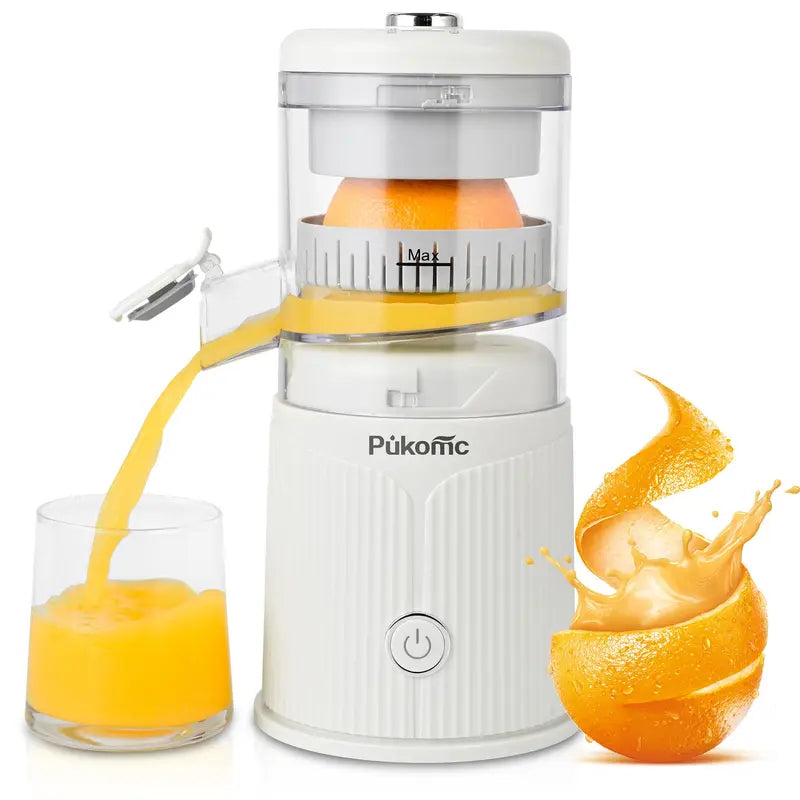 Pukomc Cordless Rechargeable Citrus Juicer - 10.6in Compact Automatic