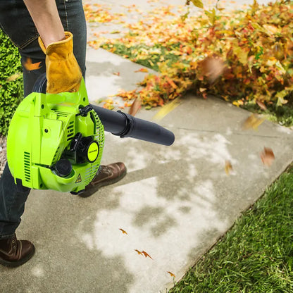 Explorinox 2-Stroke Handheld Leaf Blower, 26cc Gas Powered Blower for Lawn Care, Snow Blowing & Yard Cleaning