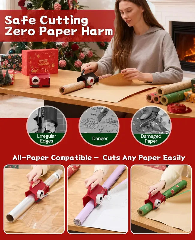 1-Pack Gift Wrap Cutter & Tape Dispenser Set