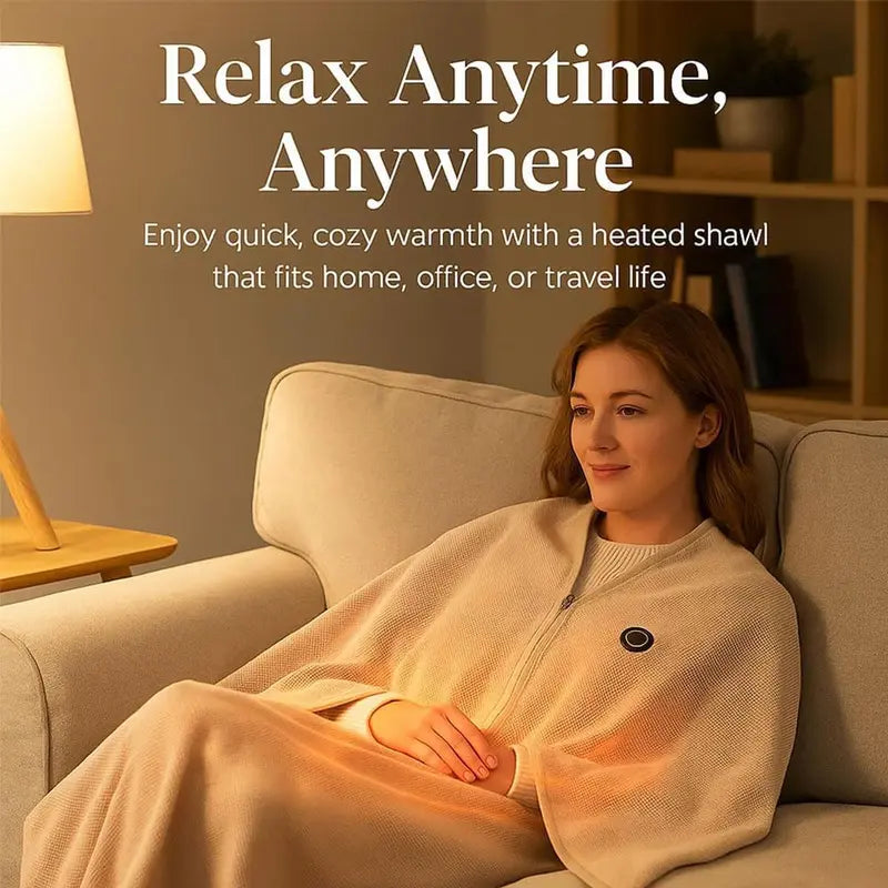 Portable USB Heated Blanket Shawl