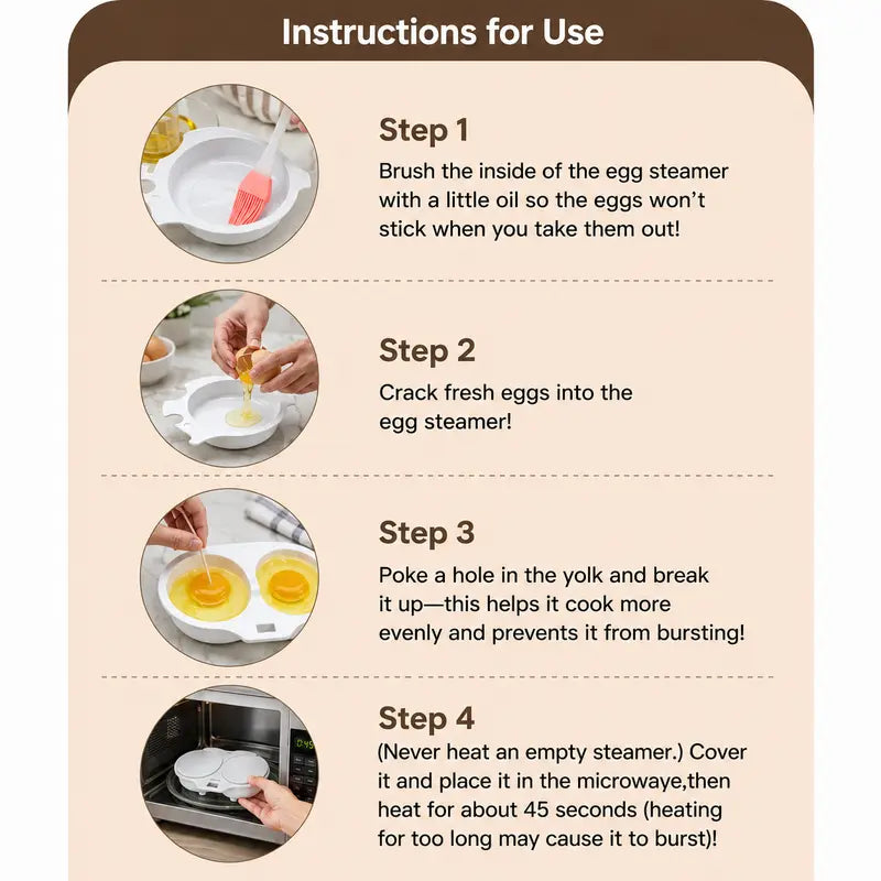 Dark Gray 2-Cup Microwave Omelette Maker