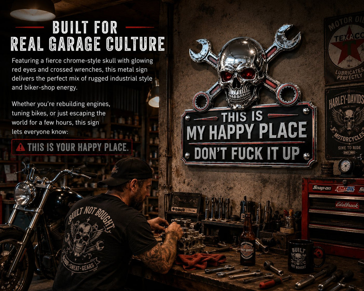 🔥Father’s Day 49% Off 💀"This Is My Happy Place" Garage Wall Sign