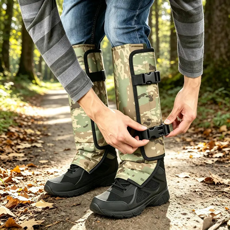 Unisex Adjustable Outdoor Snake-Resistant Leg Gaiters, Abrasion-Resistant Durable Fabric Sporty Protective Gear for Hunting, Hiking