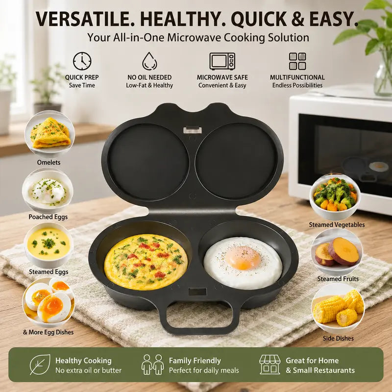 Dark Gray 2-Cup Microwave Omelette Maker