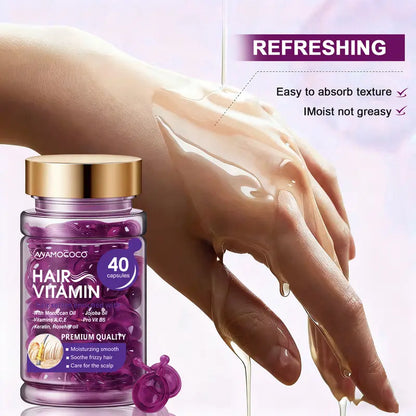 Hair Vitamin Capsules – Violet Vitamins & Argan Oil, 40ct