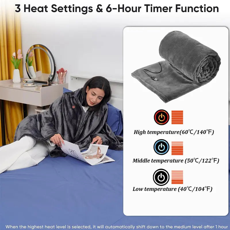 Portable USB Heated Blanket Shawl