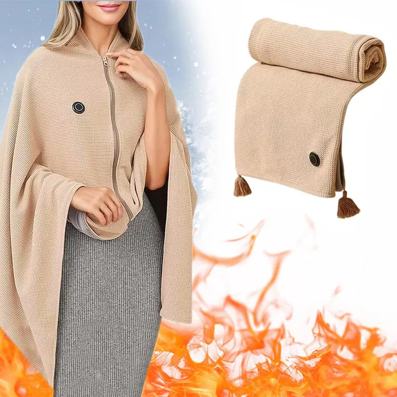 Portable USB Heated Blanket Shawl
