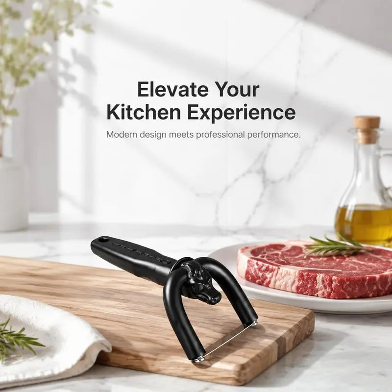 Beef & Pork Slicer, Handheld Meat Fat Trimming Knife, Ergonomic Meat Cutting Tool for Butchering, Meat Preparation & Home Kitchen Use