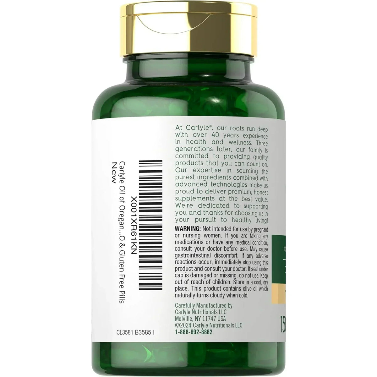 Oregano Oil 4000mg Supplement | 150 Softgel Capsules | Contains Carvacrol | Non-GMO & Gluten Free Formula