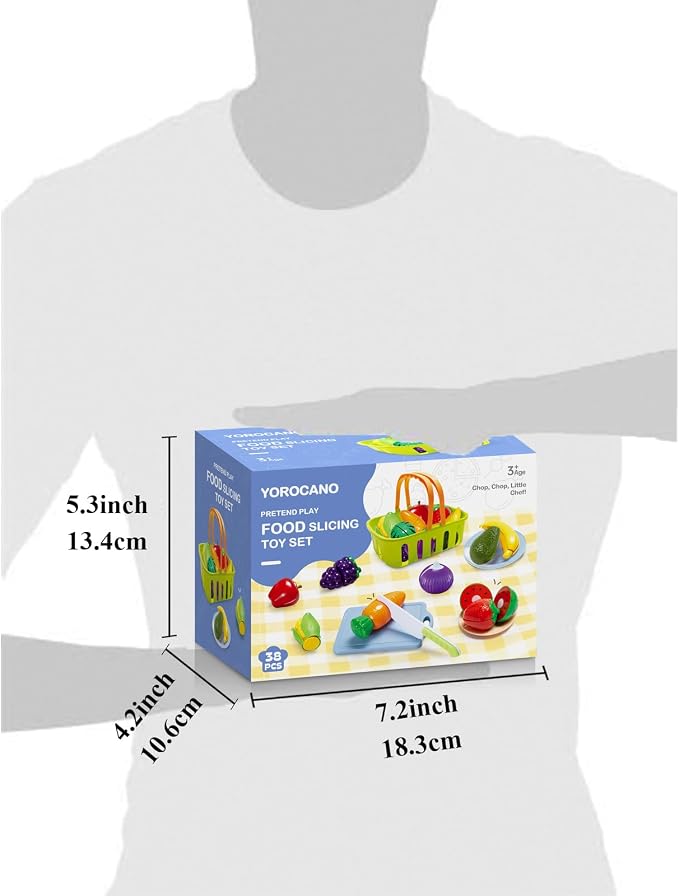 Cutting Play Food Toys for Kid, Pretend Play Kitchen Accessories, Fake Food