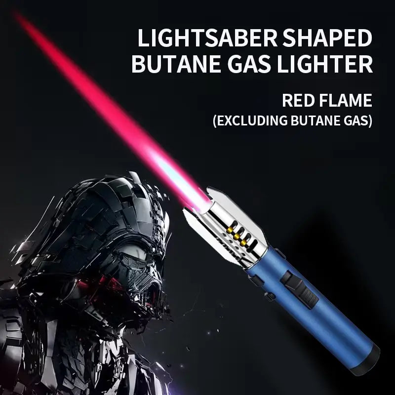 Windproof Jet Torch Lighter – Light Saber-Shaped Steel Body, 360° Usable, Adjustable Flame, Lockable Safety Lock
