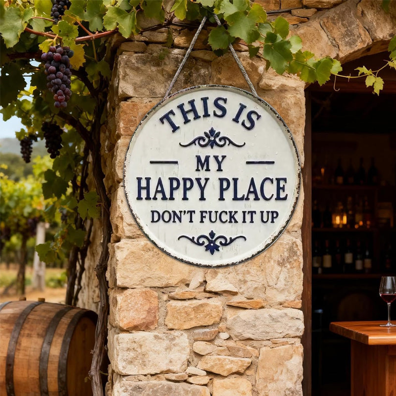 📢📢LAST DAY SALE 50% OFF✨Happy Place – Vintage Statement Metal Sign