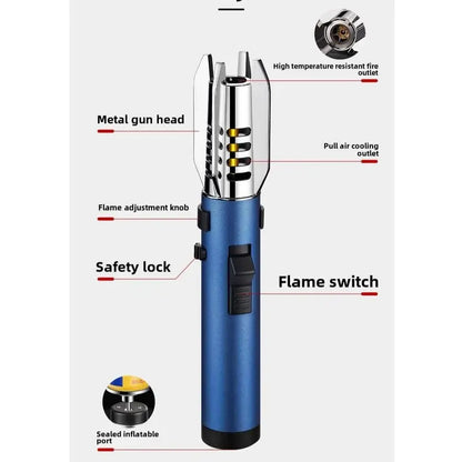 Windproof Jet Torch Lighter – Light Saber-Shaped Steel Body, 360° Usable, Adjustable Flame, Lockable Safety Lock