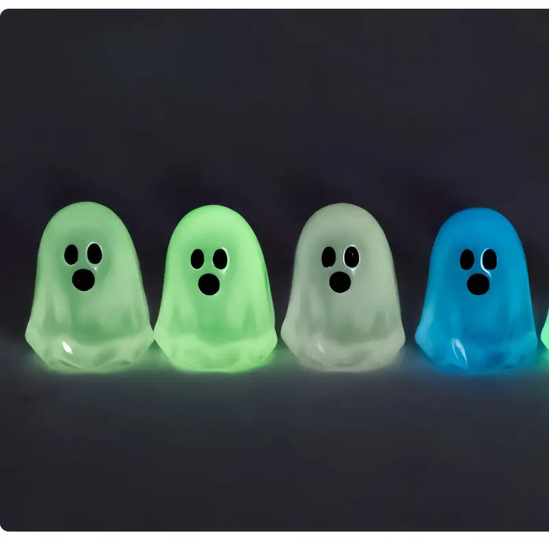 24pcs Halloween Resin Ghost Night Glow Figurines