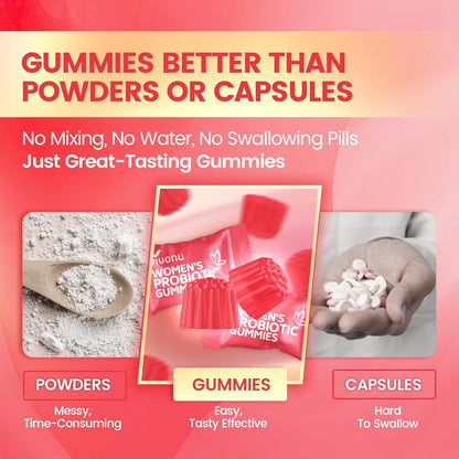 Feminine Balance Probiotic Gummies – Vegan & Halal Formula for Yeast & pH Support | with Cranberry, 60 Gummies