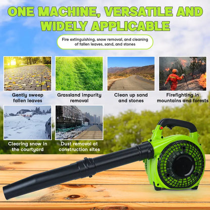 Explorinox 2-Stroke Handheld Leaf Blower, 26cc Gas Powered Blower for Lawn Care, Snow Blowing & Yard Cleaning