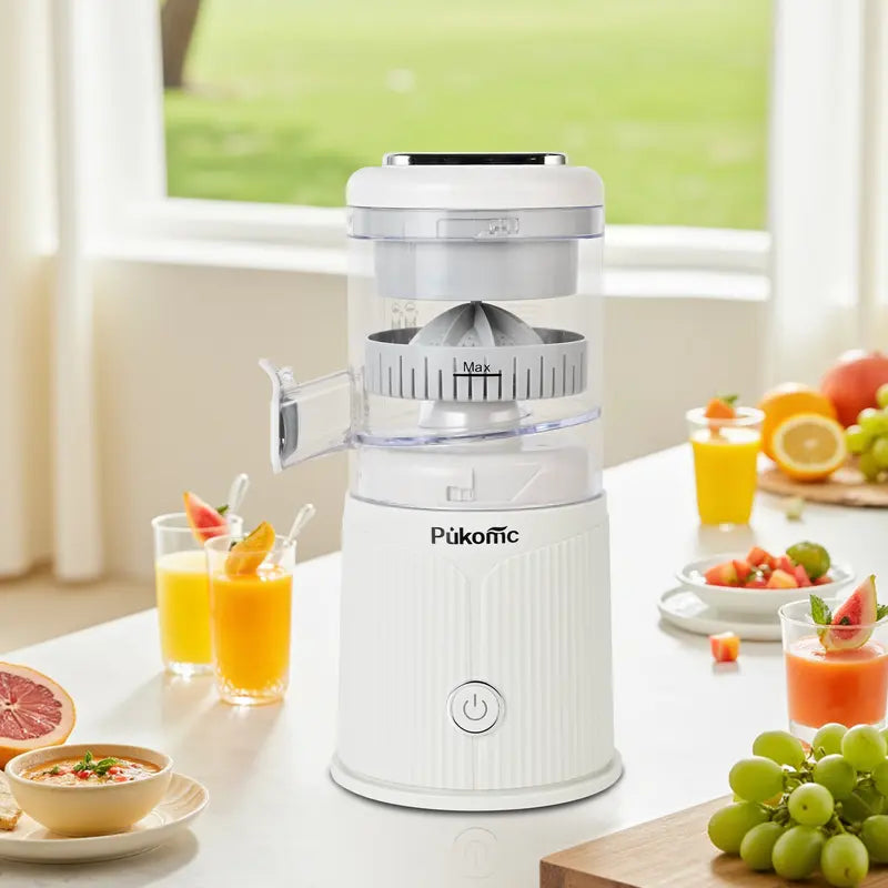Pukomc Cordless Rechargeable Citrus Juicer - 10.6in Compact Automatic