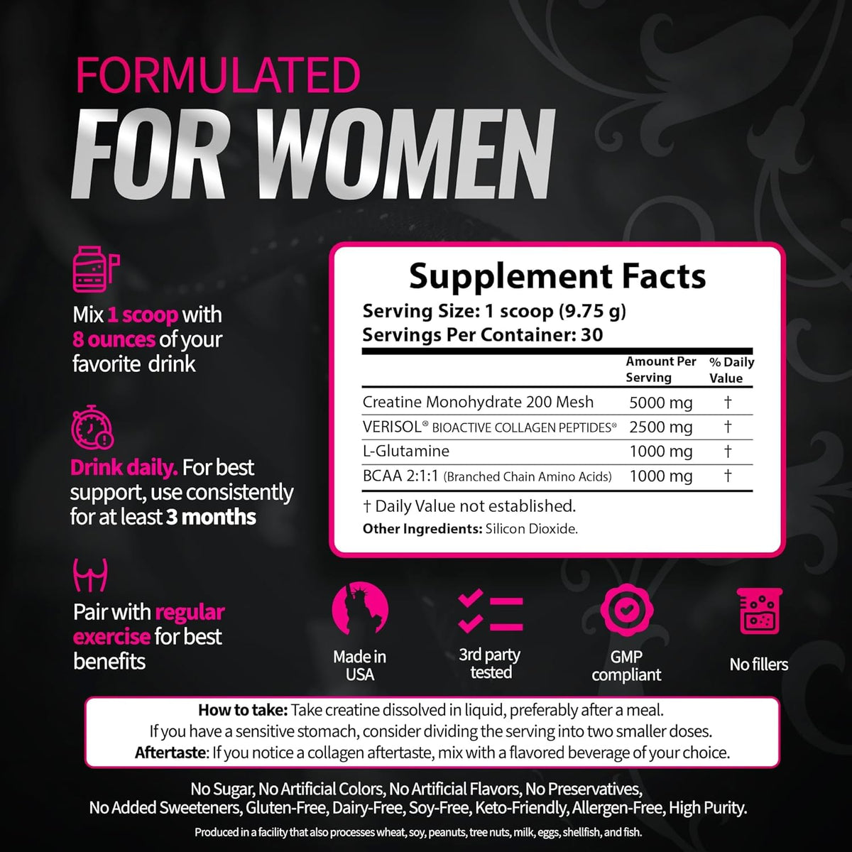 Bold Buns Creatine for Women – Booty Builder Supplement with Collagen & BCAA