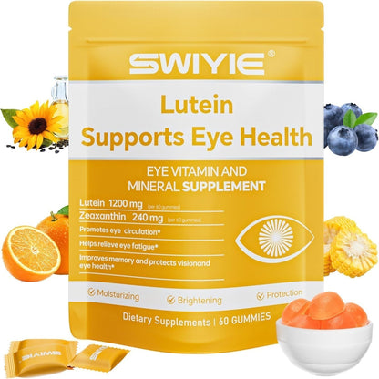 Lutein Gummies for Eye Health – Vision Support Eye Vitamins, Blueberry Flavor, 60 Gummies