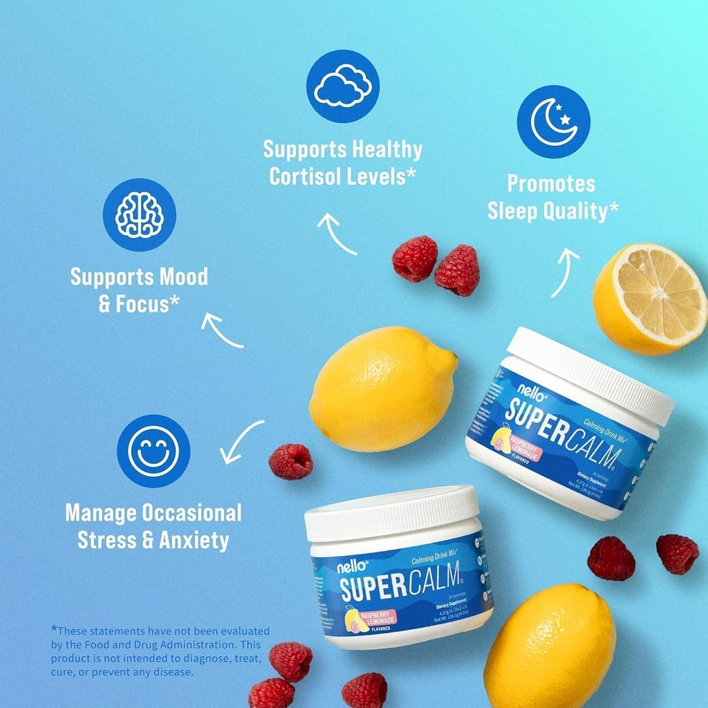Powdered Drink Mix Tub, Cortisol Reducer,Ksm-66 Ashwagandha, No Sugar, Non GMO, Raspberry Lemonade