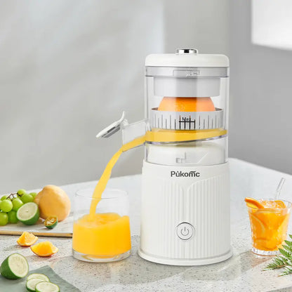 Pukomc Cordless Rechargeable Citrus Juicer - 10.6in Compact Automatic