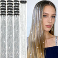 Hair Tinsel Kit 18 Pcs - Clip-In Fuller Sparkle, Heat Resistant Glitter Hair Extensions, Fairy Silver Hair Accessories for Women & Girls