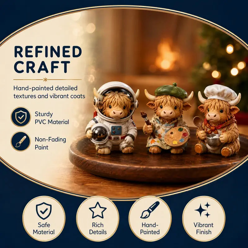 24-Day Highland Cow Advent Calendar – Christmas Countdown Gift Box with Collectible Festive Holiday Home Decor Toy Set