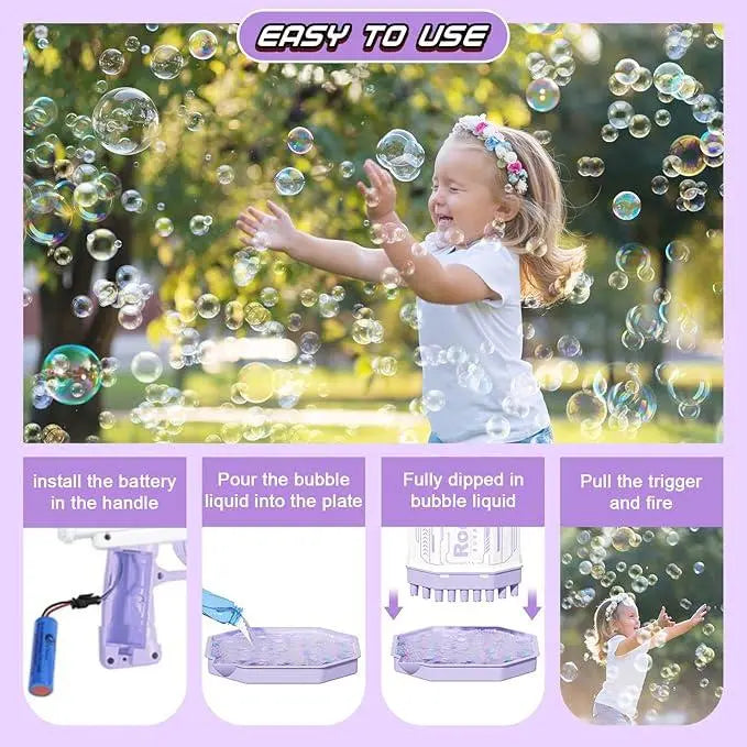Kids Bubble Machine with Colorful Lights – Ages 4–12