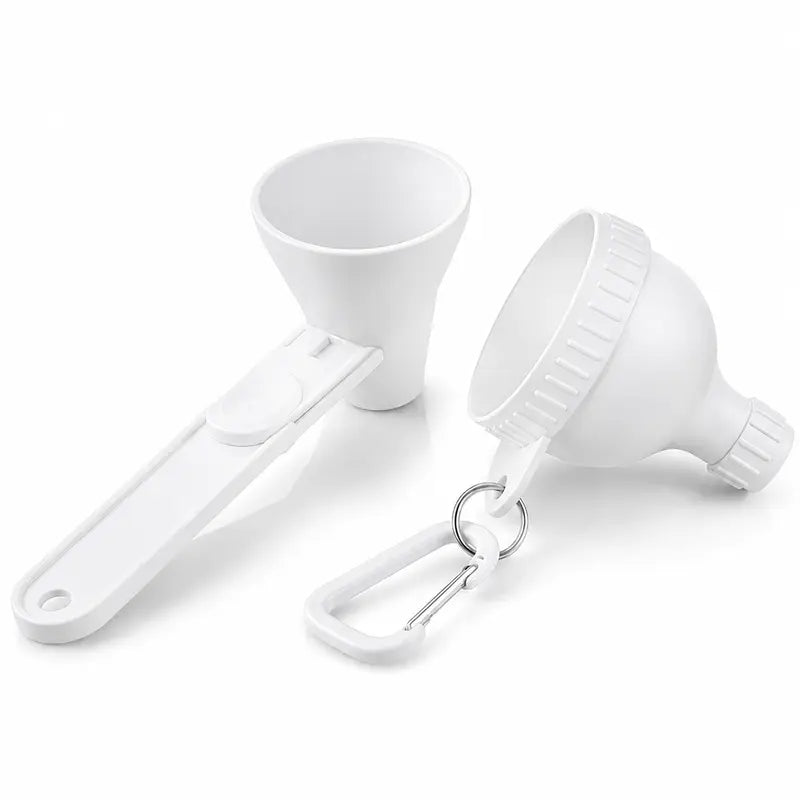 Compact BPA-Free 2-in-1 Protein Powder Scoop & Mini Funnel with Carabiner