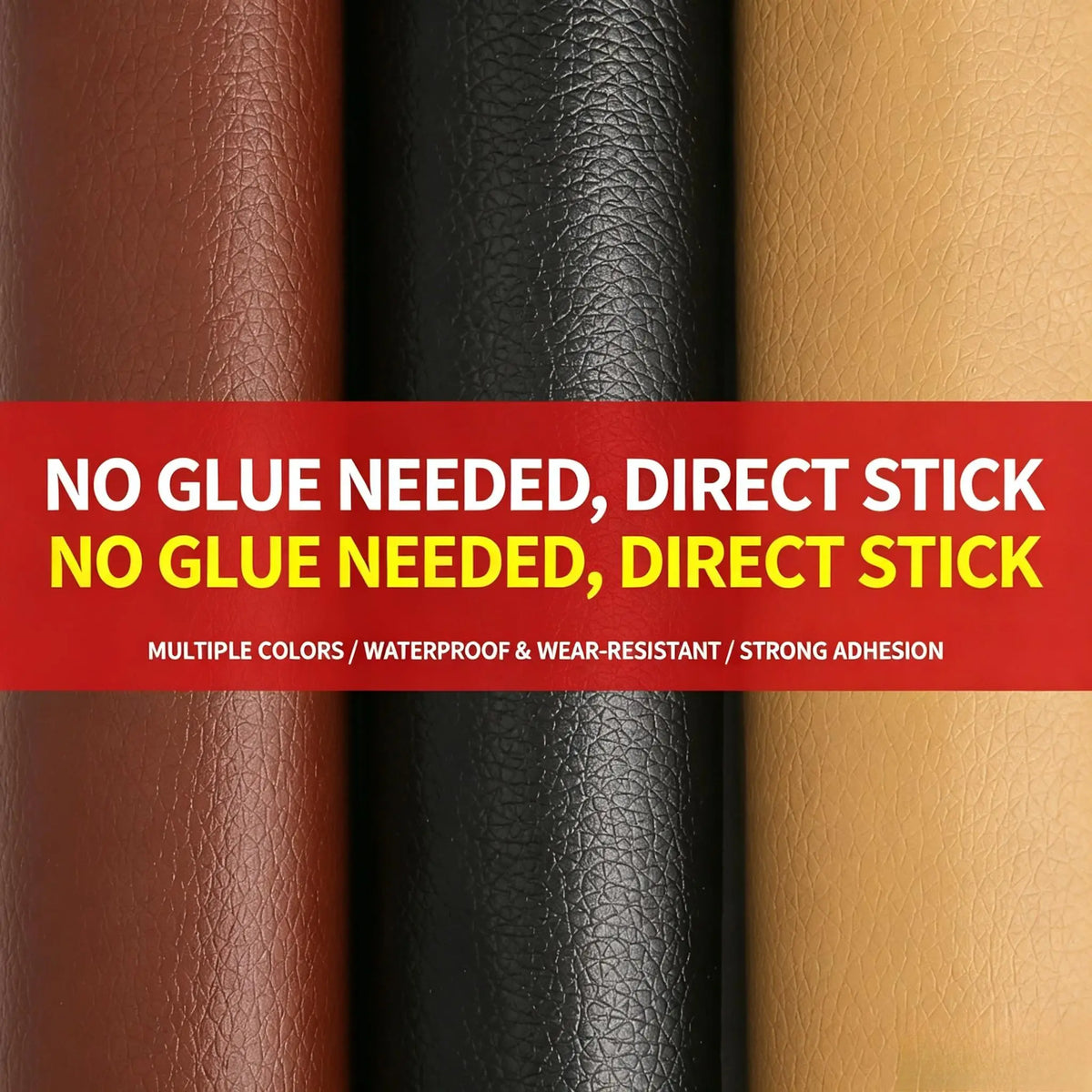 Leather Repair Patch Self Adhesive Leather Stickers for Car Seats Black Faux Leather Fabric for Upholstery Vinyl Seat Tape for Furniture, Couch Patch Kit for Cars Interior