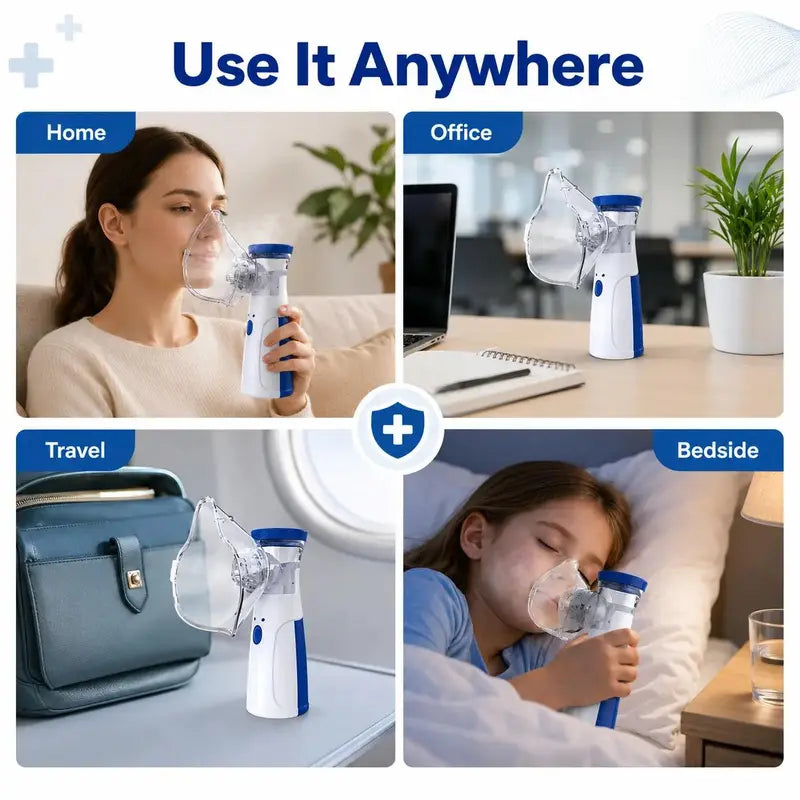 Portable Rechargeable Handheld Mesh Nebulizer – 3 Intensity Levels