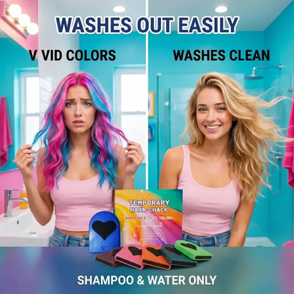 Bold Vibrants Temporary Hair Chalk Dye – Washable Color Makeup for Events, DIY Hair Styling