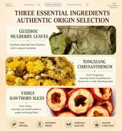 Mulberry Chrysanthemum Hawthorn & Citrus Peel Tea – No More Night Sweats, Helps Reduce Heat  | Pure & Natural Herbal Tea