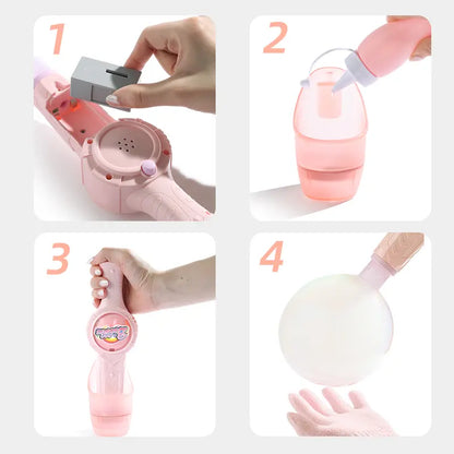 Multifunction Handheld Party Bubble Maker Toy - Elastic Bubble Spinner Wand with Colorful Smoke Effect, Portable for Interactive Play