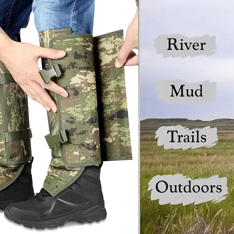 Unisex Adjustable Outdoor Snake-Resistant Leg Gaiters, Abrasion-Resistant Durable Fabric Sporty Protective Gear for Hunting, Hiking