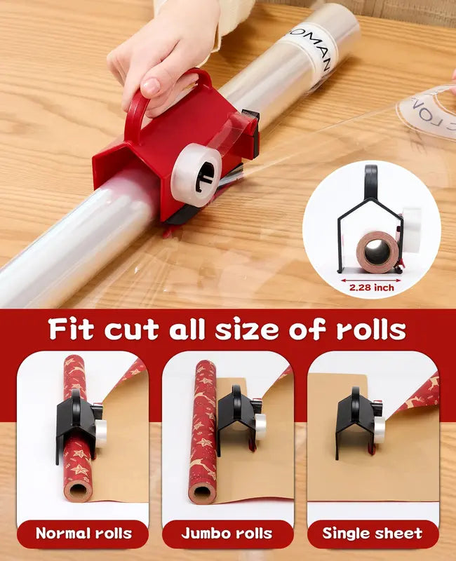 1-Pack Gift Wrap Cutter & Tape Dispenser Set
