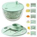 UFORU Large 3-in-1 Salad Spinner, Vegetable & Fruit Washing Bowl with Strainer, 5-Blade Slicer, 5.3 Qt