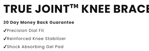 True Joint knee brace with precision dial fit and shock-absorbing gel pad